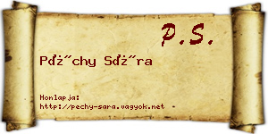Péchy Sára névjegykártya